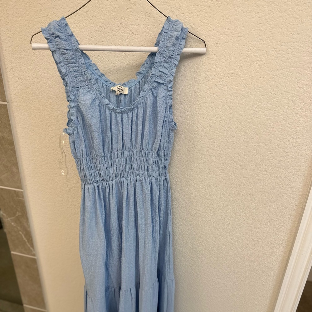 Nwot pink blush elastic waist midi dress
